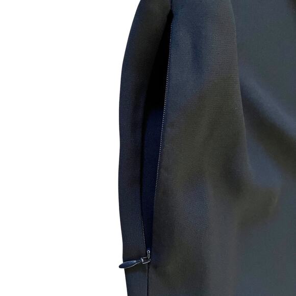 Akris Punto Navy Blue Scallop Wave Cutout Knee-Length Shift Dress - Picture 8 of 10